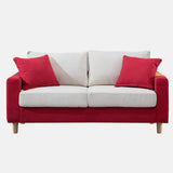 Lake Blue Flannel Square Arm Pillow Back Storage Sofa Image - 30