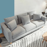 Lake Blue Flannel Square Arm Pillow Back Storage Sofa Image - 4