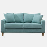 Lake Blue Flannel Square Arm Pillow Back Storage Sofa Image - 5
