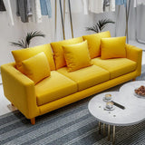 Lake Blue Flannel Square Arm Pillow Back Storage Sofa Image - 6