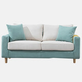 Lake Blue Flannel Square Arm Pillow Back Storage Sofa Image - 8