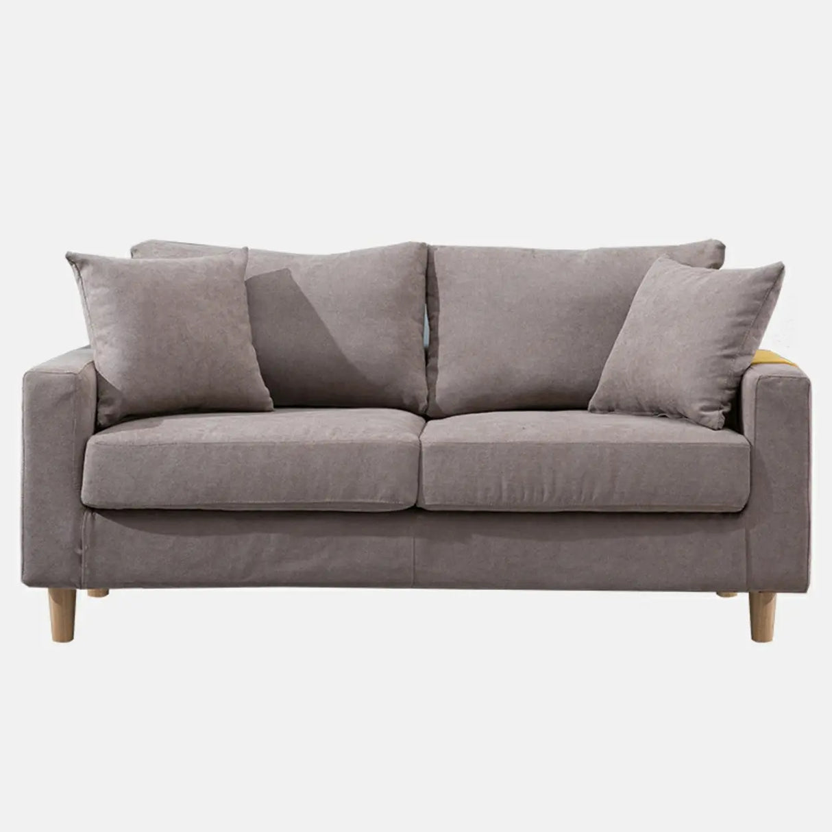 Lake Blue Flannel Square Arm Pillow Back Storage Sofa Image - 9