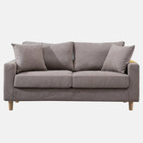 Lake Blue Flannel Square Arm Pillow Back Storage Sofa Image - 9