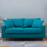 Lake Blue Removable Cushions Sewn Pillow Back Loveseat Image - 10