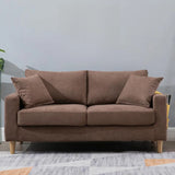 Lake Blue Removable Cushions Sewn Pillow Back Loveseat Image - 11