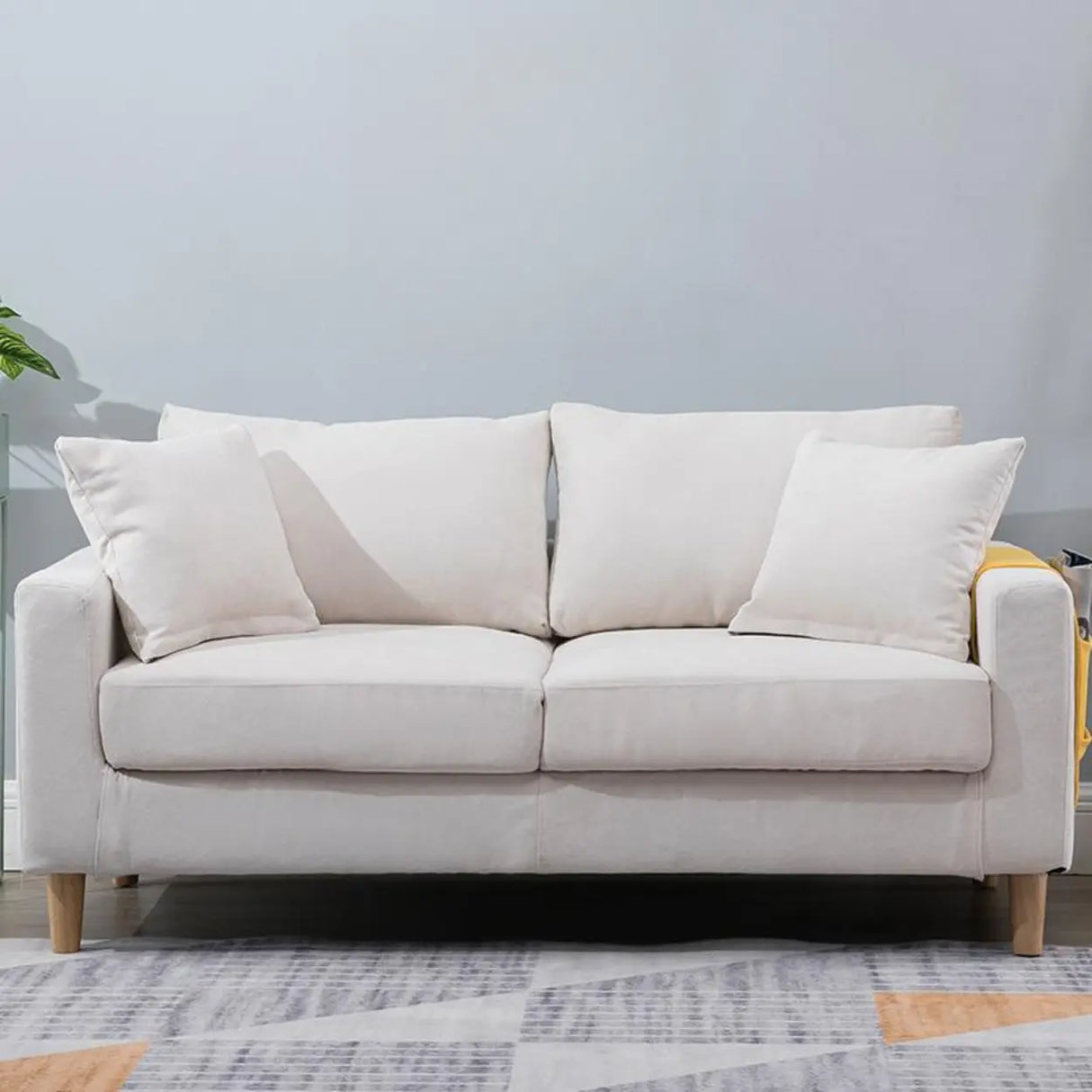 Lake Blue Removable Cushions Sewn Pillow Back Loveseat Image - 13