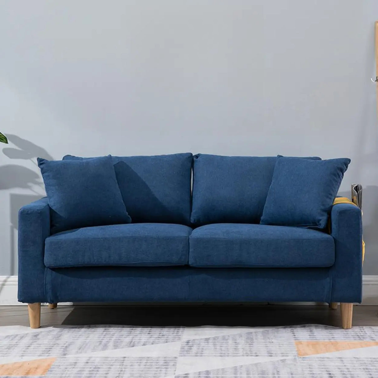 Lake Blue Removable Cushions Sewn Pillow Back Loveseat Image - 14