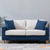 Lake Blue Removable Cushions Sewn Pillow Back Loveseat Image - 16