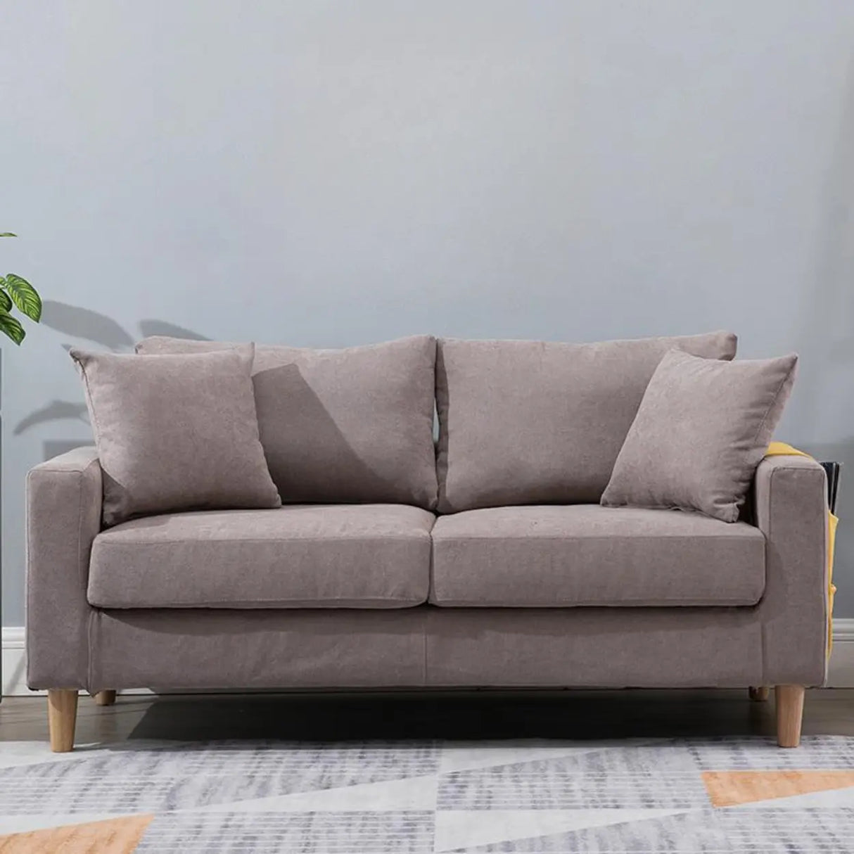 Lake Blue Removable Cushions Sewn Pillow Back Loveseat Image - 19