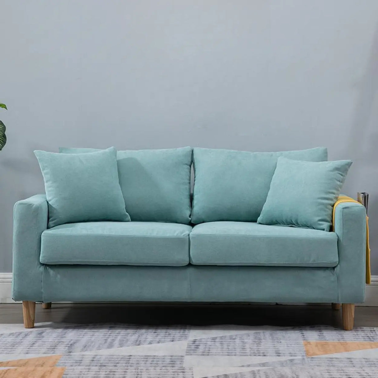 Lake Blue Removable Cushions Sewn Pillow Back Loveseat Image - 26
