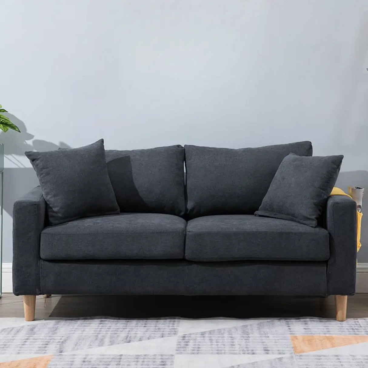 Lake Blue Removable Cushions Sewn Pillow Back Loveseat Image - 28