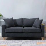 Lake Blue Removable Cushions Sewn Pillow Back Loveseat Image - 28