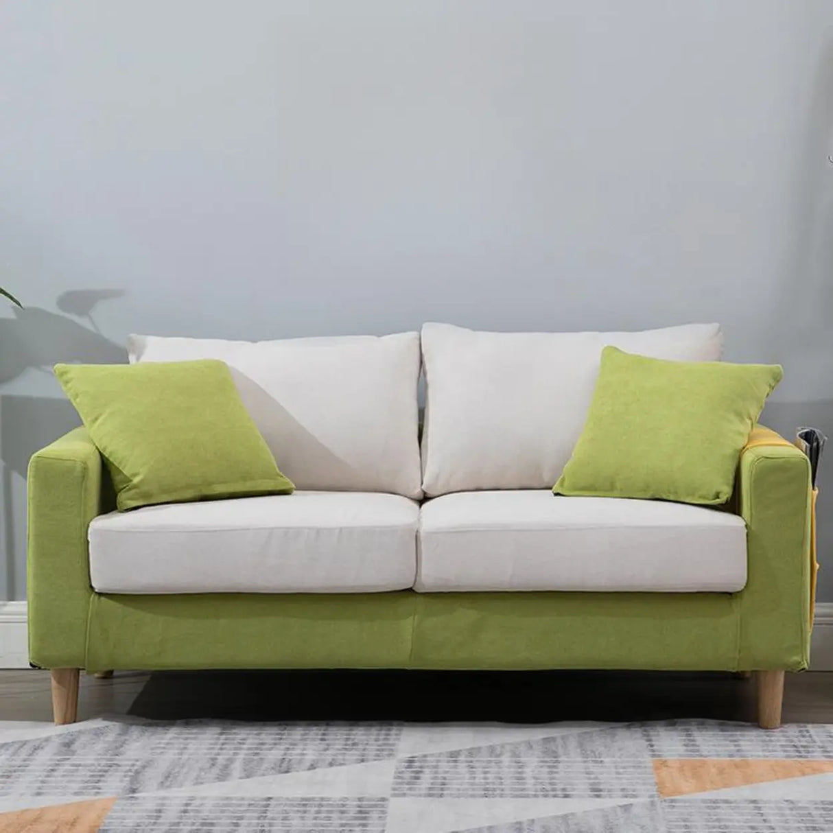 Lake Blue Removable Cushions Sewn Pillow Back Loveseat Image - 3