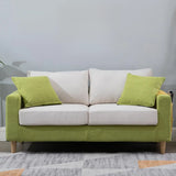 Lake Blue Removable Cushions Sewn Pillow Back Loveseat Image - 3