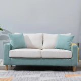 Lake Blue Removable Cushions Sewn Pillow Back Loveseat Image - 4
