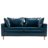 Lake Blue Removable Cushions Sewn Pillow Back Loveseat Image - 5