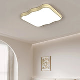 Modern Beige Wave Square LED Flush Mount Ceiling Light Image - 1