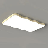 Modern Beige Wave Square LED Flush Mount Ceiling Light Image - 11