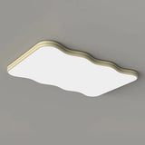 Modern Beige Wave Square LED Flush Mount Ceiling Light Image - 12