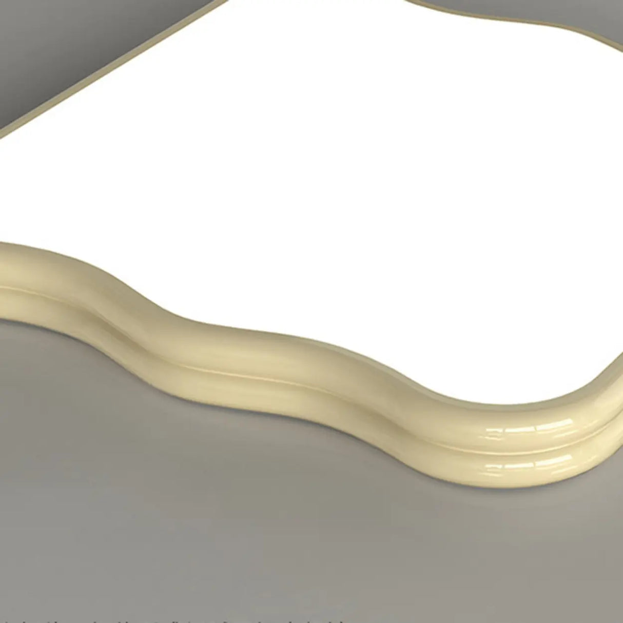 Modern Beige Wave Square LED Flush Mount Ceiling Light Image - 13