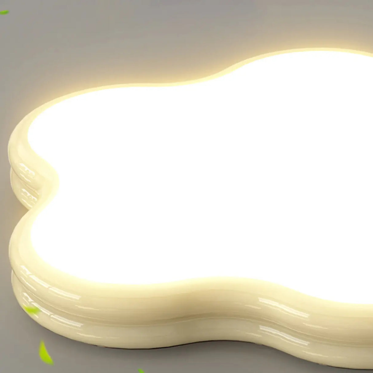 Modern Beige Wave Square LED Flush Mount Ceiling Light Image - 14