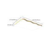 Modern Beige Wave Square LED Flush Mount Ceiling Light #size