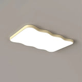 Modern Beige Wave Square LED Flush Mount Ceiling Light Image - 3
