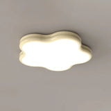 Modern Beige Wave Square LED Flush Mount Ceiling Light Image - 5