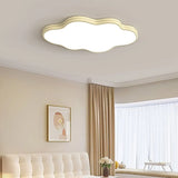 Modern Beige Wave Square LED Flush Mount Ceiling Light Image - 8