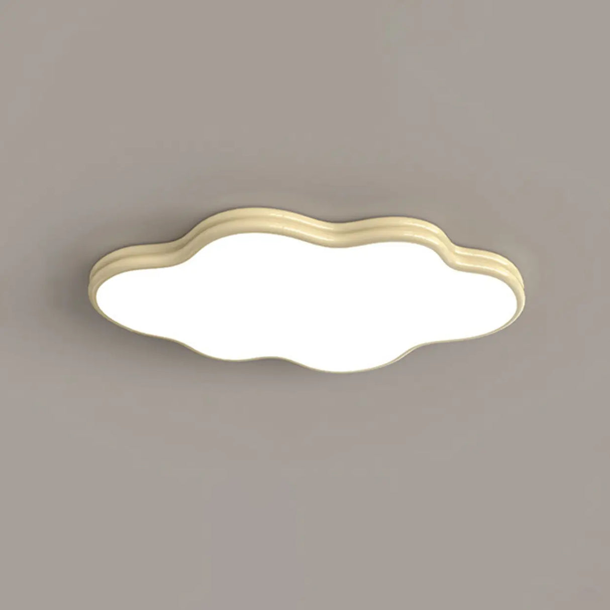 Modern Beige Wave Square LED Flush Mount Ceiling Light Image - 9