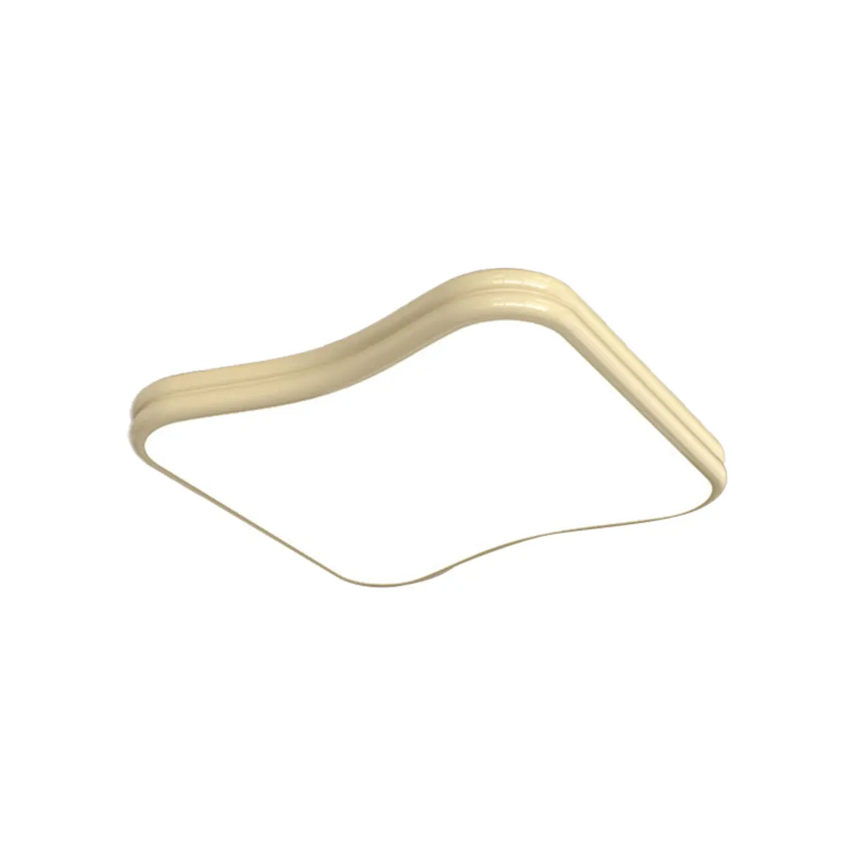 Modern Beige Wave Square LED Flush Mount Ceiling Light Image - 10