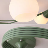 Large Blue Swirl Glass Semi-Flush Ceiling Light 6-Light Image - 19