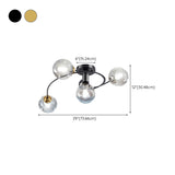 Large Bubble Clear Glass Semi-Flush Mount Light 6-Light Image - 18