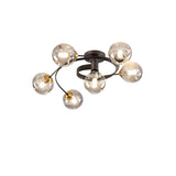 Large Bubble Clear Glass Semi-Flush Mount Light 6-Light Image - 5