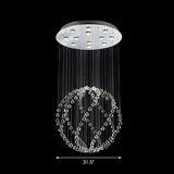 Large Curved Crystal Orb Draping Flush Mount Light #size