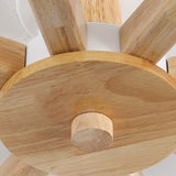 Large Fabric Cylinder Semi-Flush Mount Lamp 6-Light Image - 12