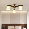 Large Fabric Cylinder Semi-Flush Mount Lamp 6-Light Image - 2