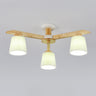 Large Fabric Cylinder Semi-Flush Mount Lamp 6-Light Image - 6