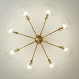 Large Ginkgo Leaf Glass Gold Semi-Flush Mount Light Image - 13