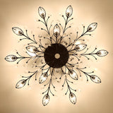 Large Gold Leaf Crystal Semi-Flush Mount Ceiling Light Image - 15