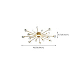 Large Starburst Crystal Semi-Flush Mount Light 17-Light Image - 19