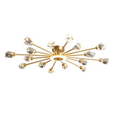Large Starburst Crystal Semi-Flush Mount Light 17-Light Image - 5