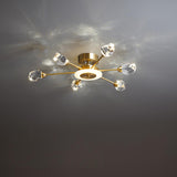 Large Starburst Crystal Semi-Flush Mount Light 17-Light Image - 6