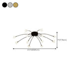 Large Starburst Gold Flush Mount Light Living Room #size