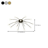 Large Starburst Gold Flush Mount Light Living Room Image - 27