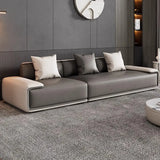 Large Tech Cloth Pillow Back L-Shape Sofa Chaise Image - 4