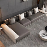 Large Tech Cloth Pillow Back L-Shape Sofa Chaise Image - 5