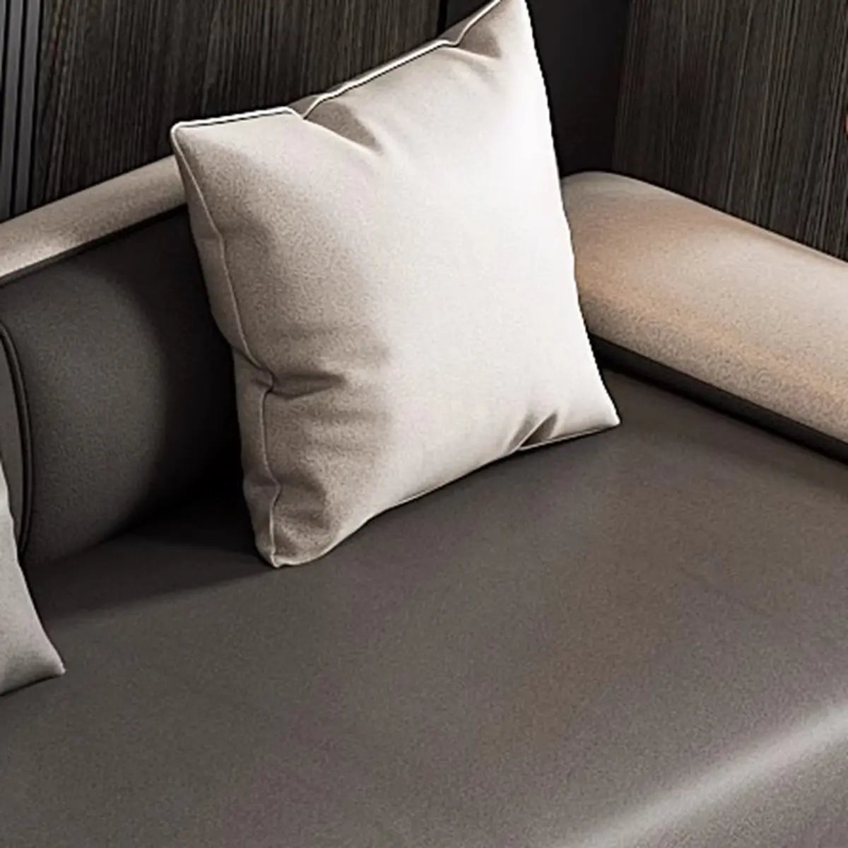 Large Tech Cloth Pillow Back L-Shape Sofa Chaise Image - 7