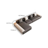 Large Tech Cloth Pillow Back L-Shape Sofa Chaise #size