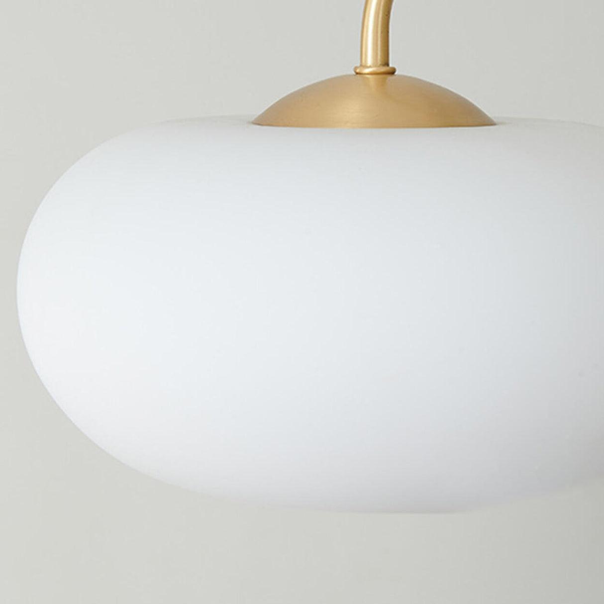 Large Walnut Oblate Glass Semi-Flush Mount Lamp 5-Light Image - 10